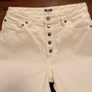 Rouje White High-rise Bastille Jeans, Size 27